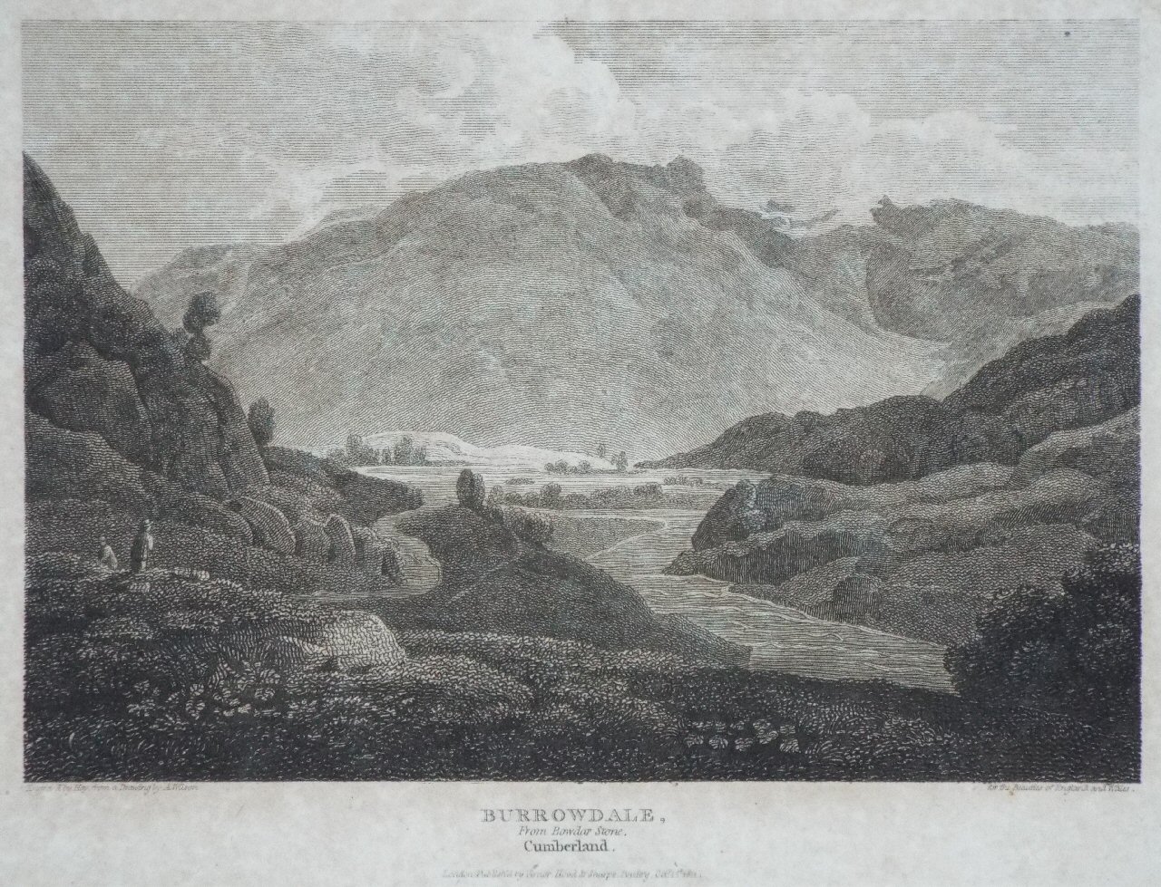 Print - Borrowdale, From Bowdar Stone, Cumberland. - 